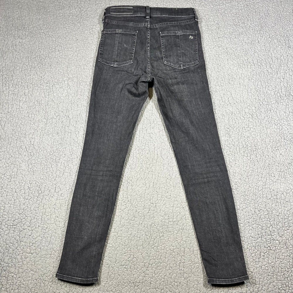 Rag & Bone High Rise Ankle Skinny Jeans Ariel Black Gray Women's Size 26